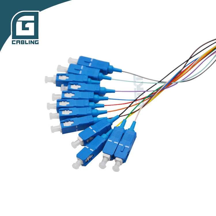 Gcabling 1M SC/UPC G657A1 SM 12 fibers pigtail sc fiber pigtail connector - Gcabling
