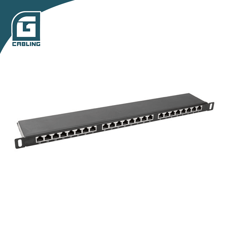 Gcabling 0.5U jack panel FTP Shielded Dual RJ45 CAT6 Cat6a patch panel - Gcabling