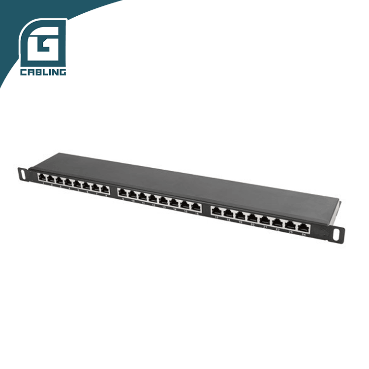 Gcabling 0.5U jack panel FTP Shielded Dual RJ45 CAT6 Cat6a patch panel - Gcabling