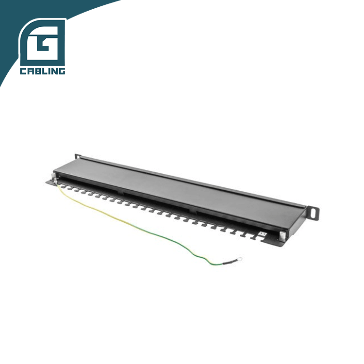 Gcabling 0.5U jack panel FTP Shielded Dual RJ45 CAT6 Cat6a patch panel - Gcabling