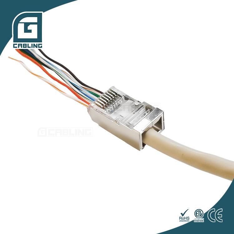 Gcabling Cat5E Cat6 FTP rj45 passthrough connectors Plug Shielded - Gcabling