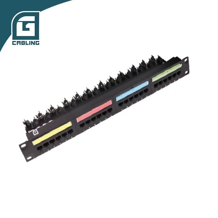 Gcabling UTP Cat6 Cat6A 1U 19″ 24 Port copper patch panel - Gcabling