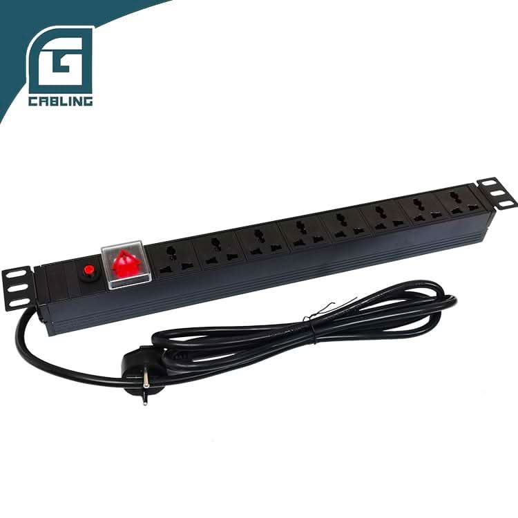 Gcabling server power distribution unit for cabinet 1U 8 Port Multipurpose Socket Rack PDU - Gcabling