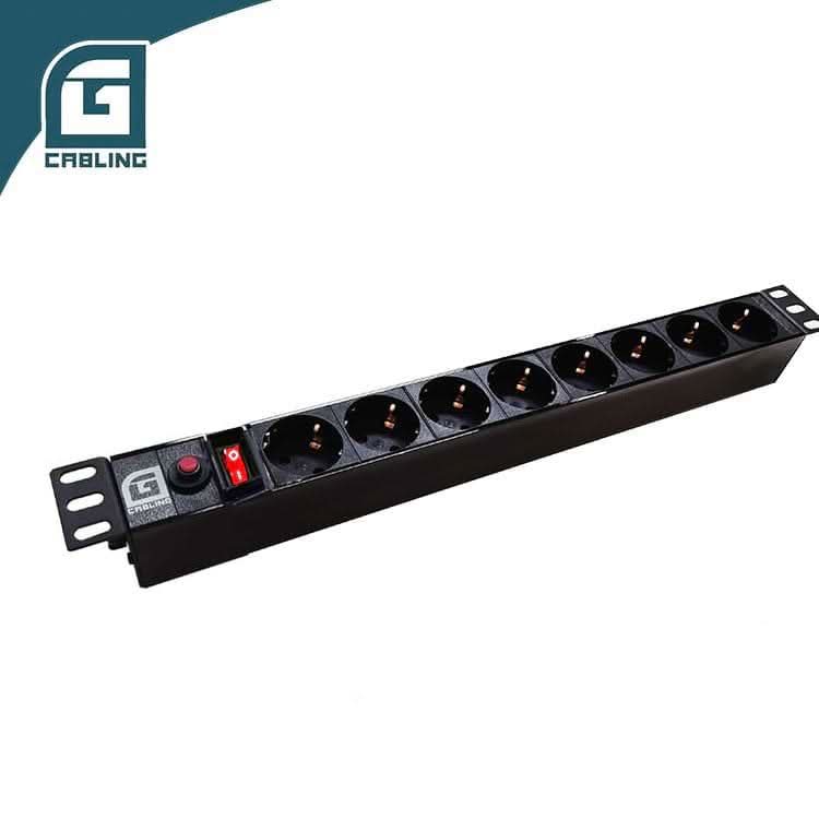 Gcabling 16a power distribution unit for server rack Germany socket 8-Port with overload switch - Gcabling