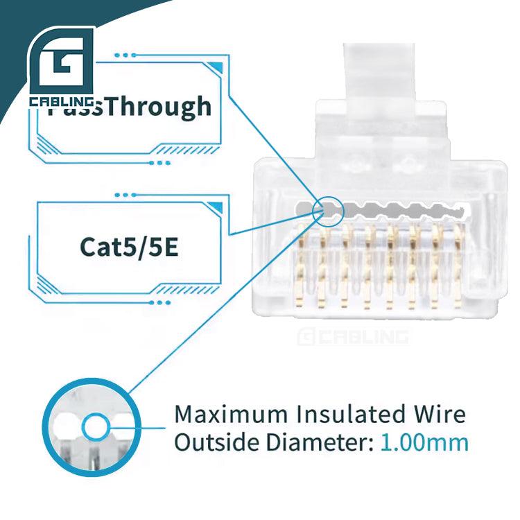 Gcabling Cat5E UTP connectors Cat6 rj45 pass through RJ45 Plug - Gcabling