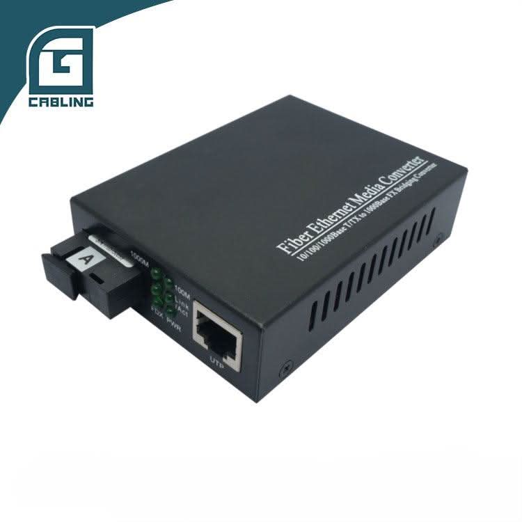Gcabling Simplex 10/100/1000Mbps 20km RJ45 SC SM Fiber Converter fibre optic transceivers - Gcabling