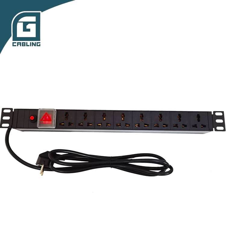 Gcabling server power distribution unit for cabinet 1U 8 Port Multipurpose Socket Rack PDU - Gcabling