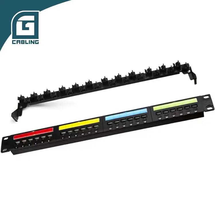 Gcabling UTP Cat6 Cat6A 1U 19″ 24 Port copper patch panel - Gcabling