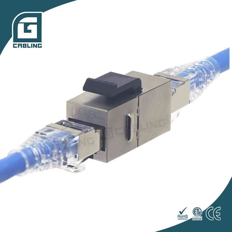 Gcabling rj45 coupler Cat6 coupler keystone jacks blue tip punch down on the end - Gcabling
