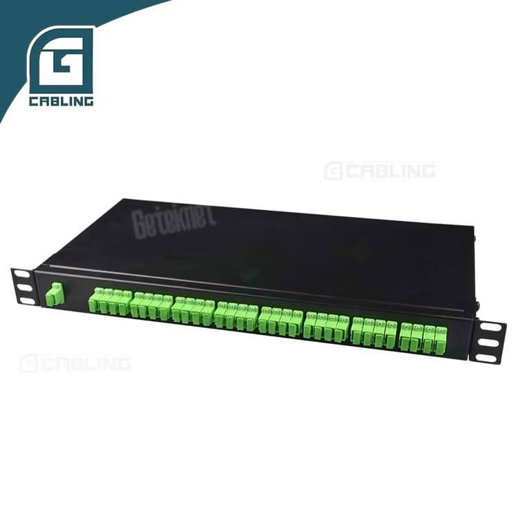 Gcabling 1U 19inch Fiber Rack Mount Panel with plc splitter 1x32 - Gcabling