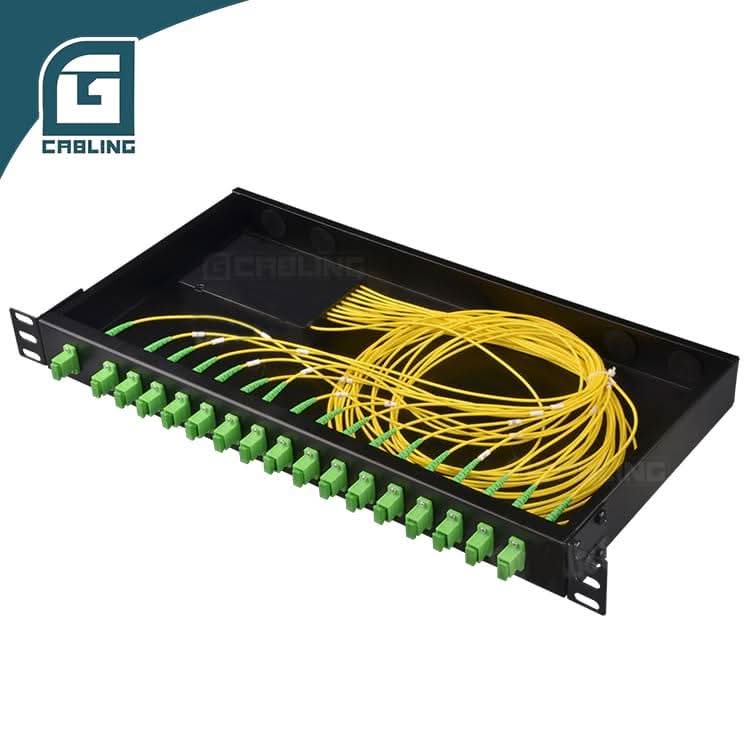 Gcabling 1x16 plc splitter 1U 19inch rack mounted plc splitter - Gcabling