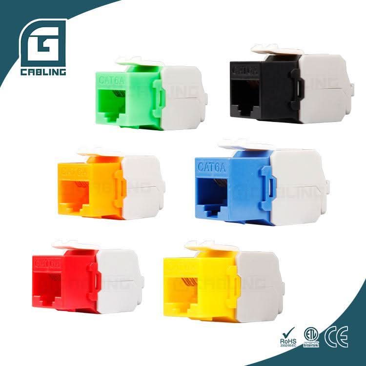 Gcabling tool less keystone jack UTP Cat6A 180 Degree Network Jack - Gcabling