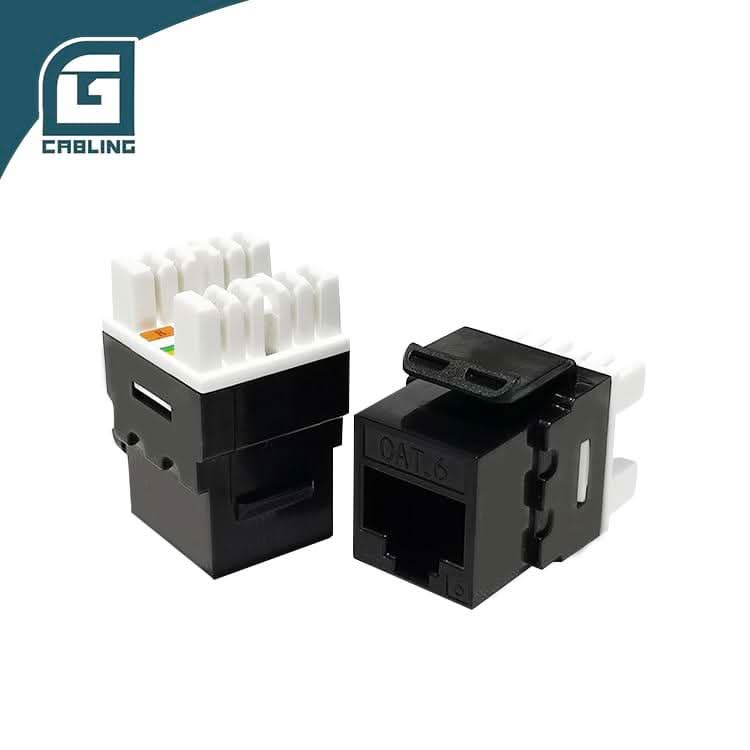 Gcabling UTP Dual Cat6A rj45 network jack 180 Degree UL Listed best rj45 keystone jack - Gcabling