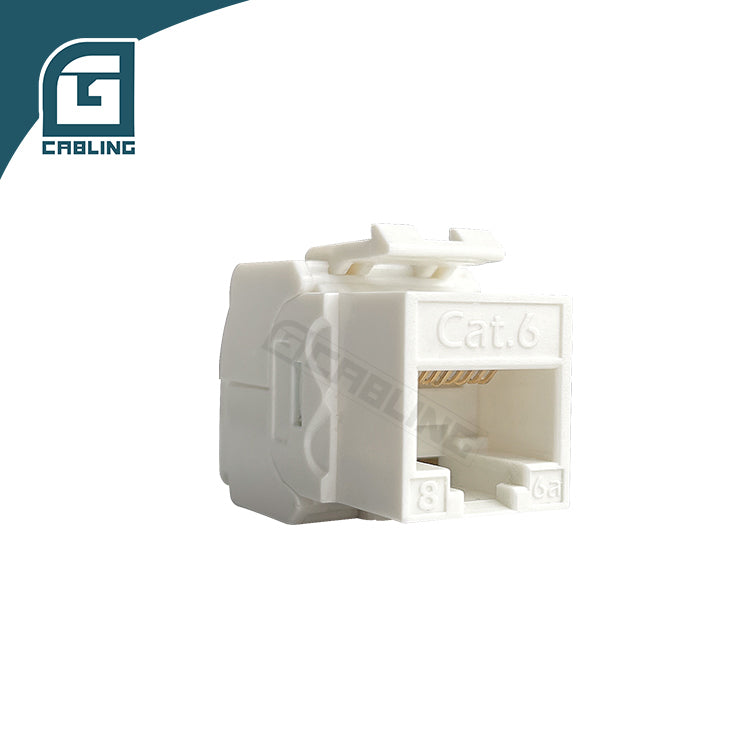 Keystone jack CAT.6 UTP 180°Toolless white