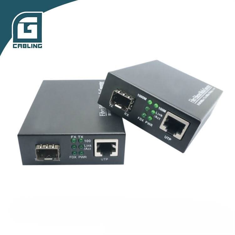 Gcabling 10/100/1000Mbps Fiber Converter with SFP Fiber Media Converter - Gcabling