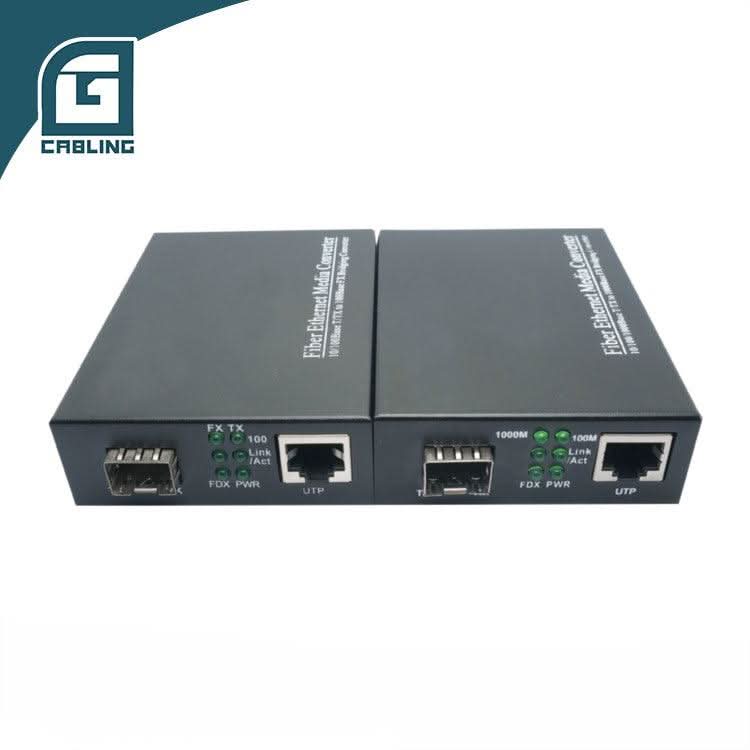 Gcabling 10/100/1000Mbps Fiber Converter with SFP Fiber Media Converter - Gcabling