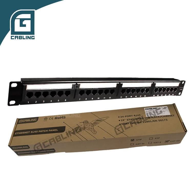 Gcabling 19inch 1U UTP 24 Port network patch panel CAT5e Cat6 Cat6a patch panel - Gcabling