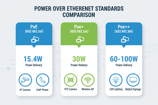 PoE vs PoE+ vs PoE++