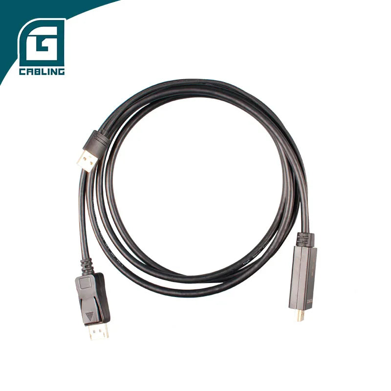 HDMI to DP Cable Equipped with 30CM of USB Auxiliary Power Supply