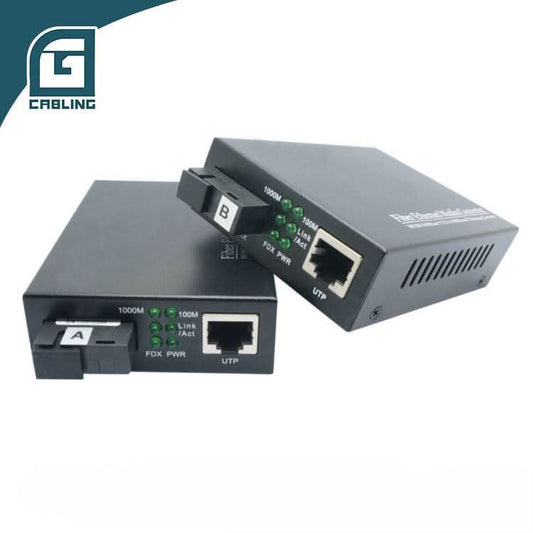 Gcabling Simplex 10/100/1000Mbps 20km RJ45 SC SM Fiber Converter fibre optic transceivers - Gcabling