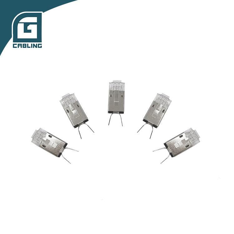 Gcabling FTP Shielded Cat6A RJ45 ethernet connectors with Cable Clip - Gcabling
