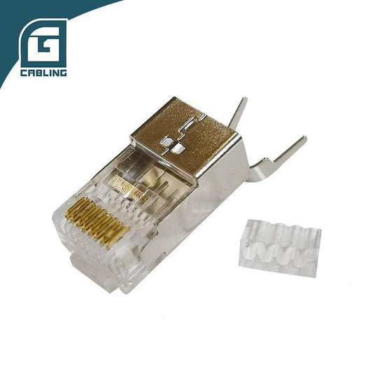 Gcabling FTP Shielded Cat6A RJ45 ethernet connectors with Cable Clip - Gcabling