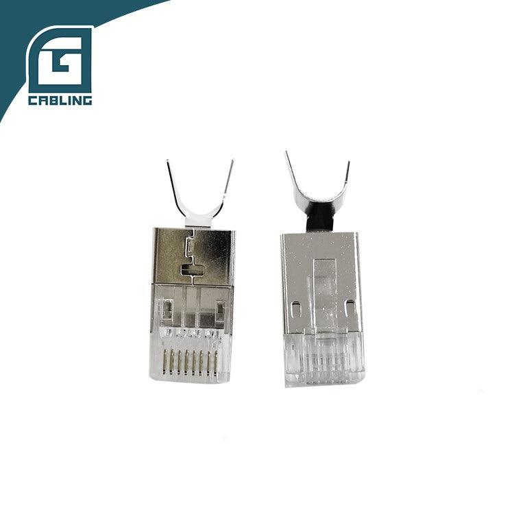Gcabling FTP Shielded Cat6A RJ45 ethernet connectors with Cable Clip - Gcabling