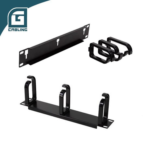 Gcabling cable manager 1u 10″ Horizontal with 3 Rings - Gcabling