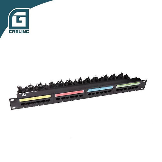 Gcabling UTP Cat6 Cat6A 1U 19″ 24 Port copper patch panel - Gcabling