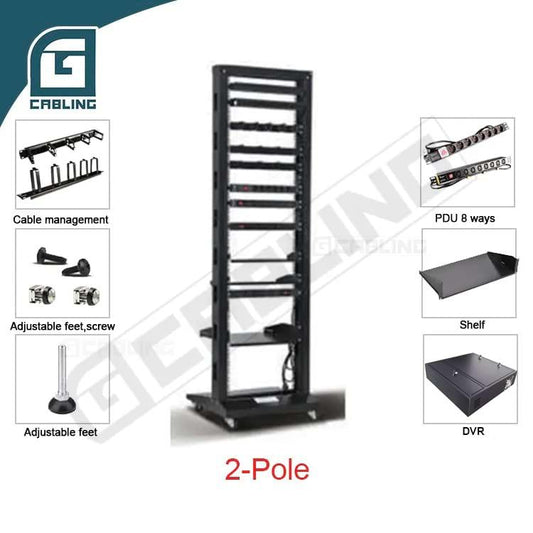 Gcabling 19 inch server rack shelves 33U 42U 600mm Width 2 Pole - Gcabling