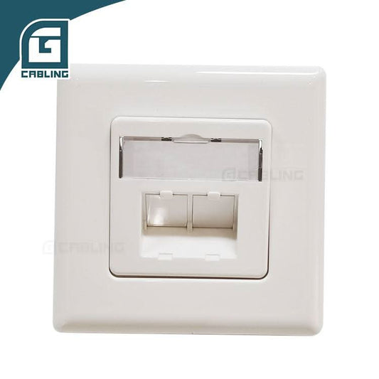 Dual keystone wall plate
 2-port modular face plate CAT-6A full shielded 80*80MM