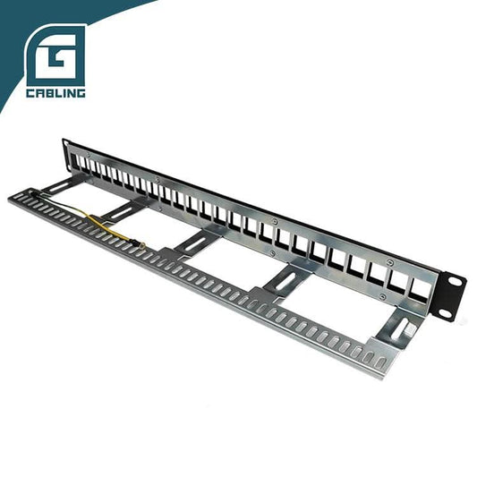 Gcabling 1U 24 Port FTP Keystone Patch Panel 19inch Unloaded Patchpanel - Gcabling