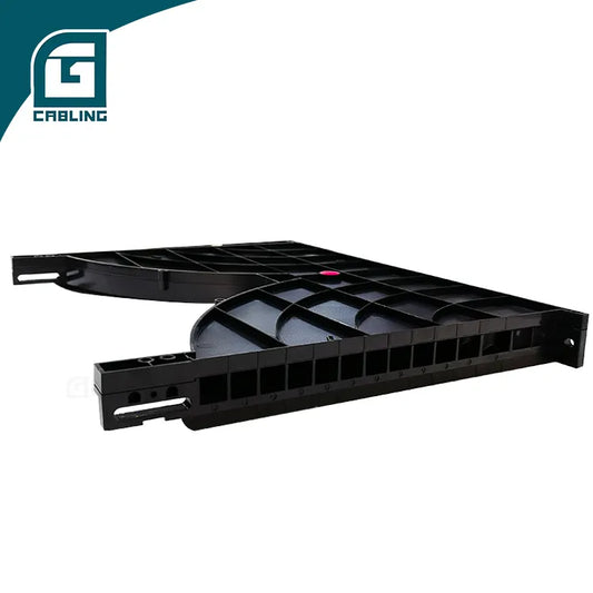 Gcabling Cable management panel Horizontal 1U 24 square holes for a 600mm cabinet