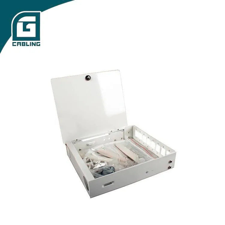 Gcabling Gray Fiber distribution box metal wall-mounted 8-port for SC adaptor