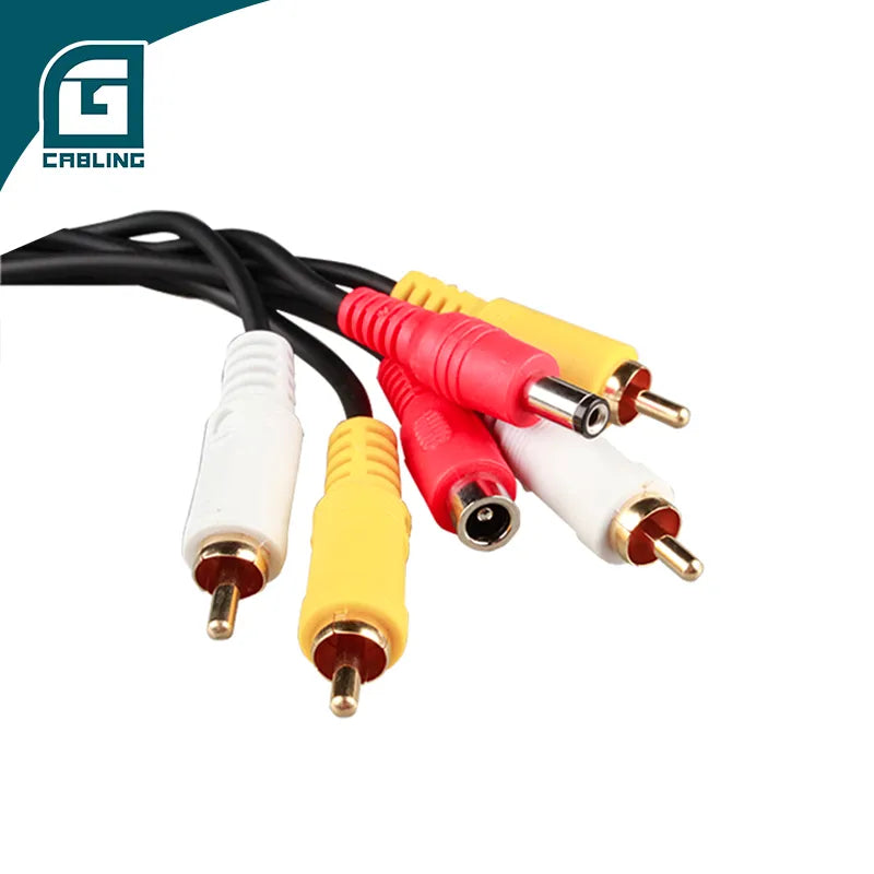 Gcabling Network Communication CCTV AV Powe 2RCA to 2RCA with DC Cable 10M 40M