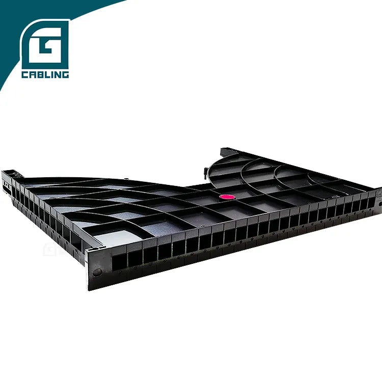 Gcabling Cable management panel Horizontal 1U 24 square holes for a 600mm cabinet