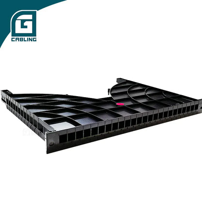Gcabling Cable management panel Horizontal 1U 24 square holes for a 600mm cabinet
