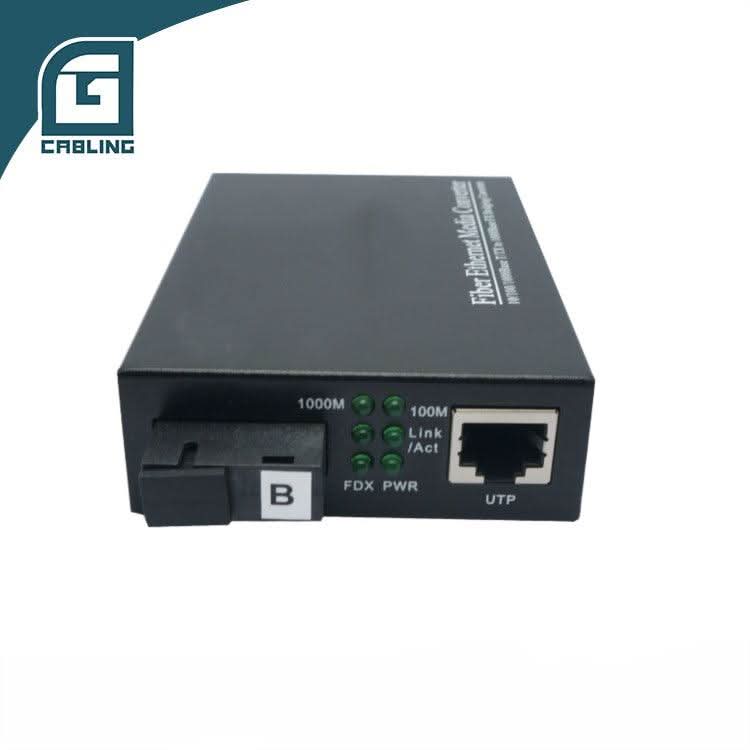 Gcabling Simplex 10/100/1000Mbps 20km RJ45 SC SM Fiber Converter fibre optic transceivers - Gcabling