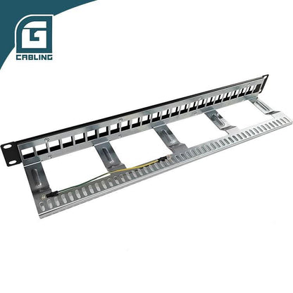 Gcabling 1U 24 Port FTP Keystone Patch Panel 19inch Unloaded Patchpanel - Gcabling