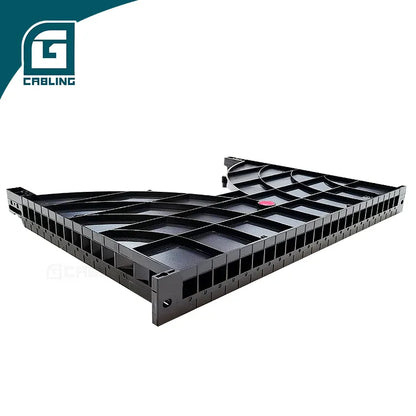 Gcabling Cable management panel Horizontal 1U 24 square holes for a 600mm cabinet