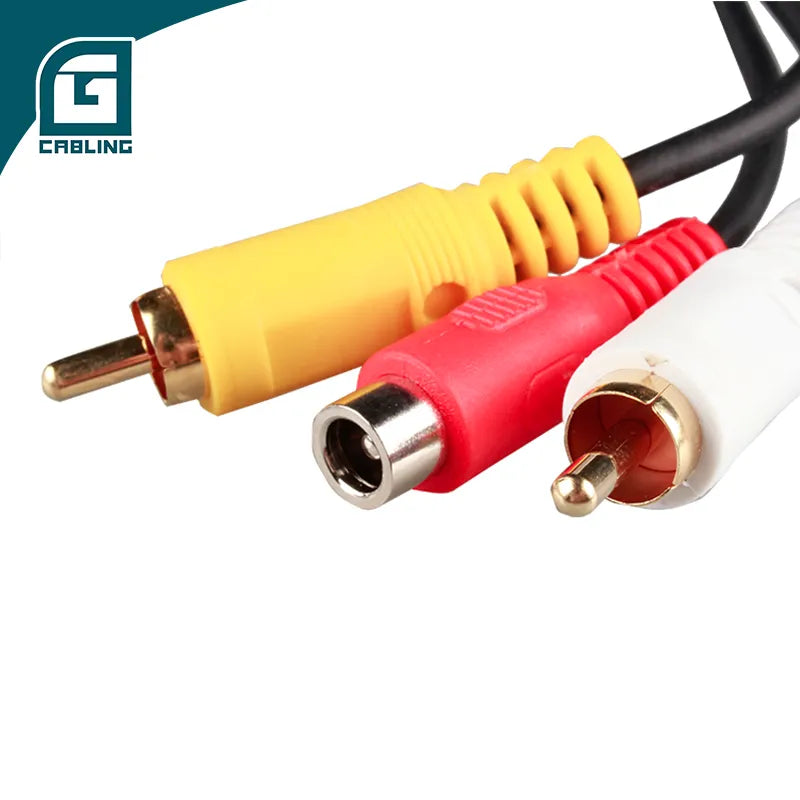 Gcabling Network Communication CCTV AV Power Audio cable 2RCA to 2RCA