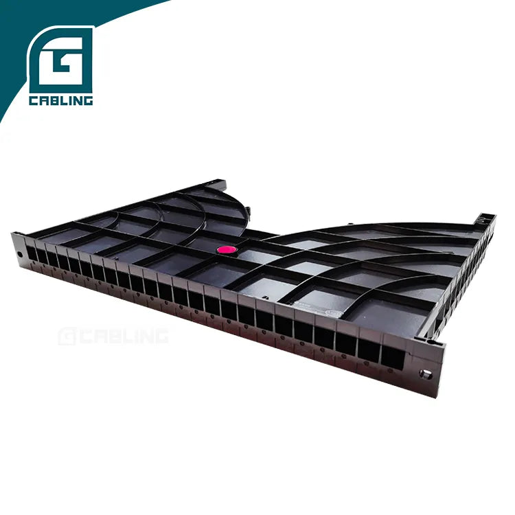 Gcabling Cable management panel Horizontal 1U 24 square holes for a 600mm cabinet