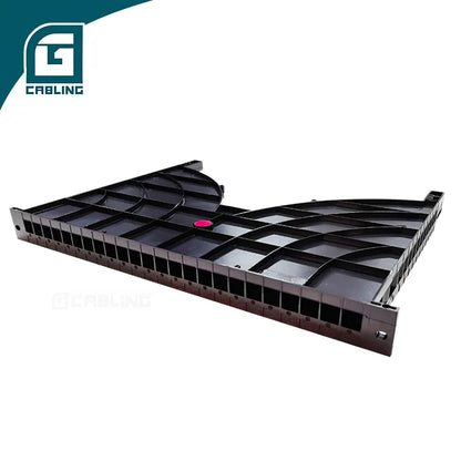 Gcabling Cable management panel Horizontal 1U 24 square holes for a 600mm cabinet