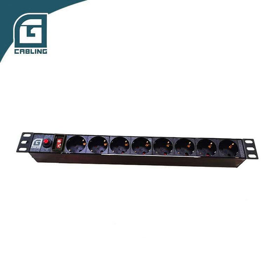 Gcabling 16a power distribution unit for server rack Germany socket 8-Port with overload switch - Gcabling