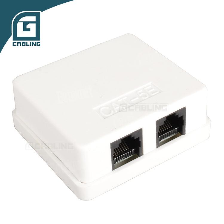Gcabling 1 2 Port CAT6 UTP surface mount box for LAN cables With PCB - Gcabling