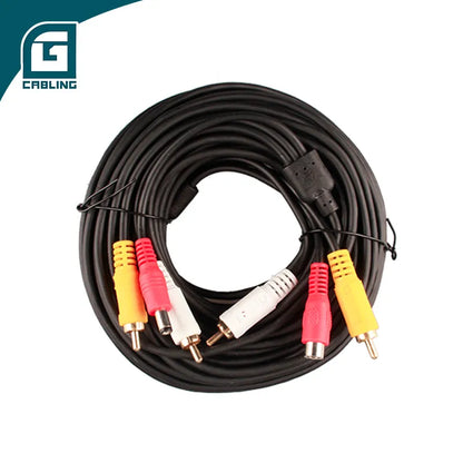  Communication CCTV AV Power Audio cable 2RCA to 2RCA with DC Cable 10M 40M