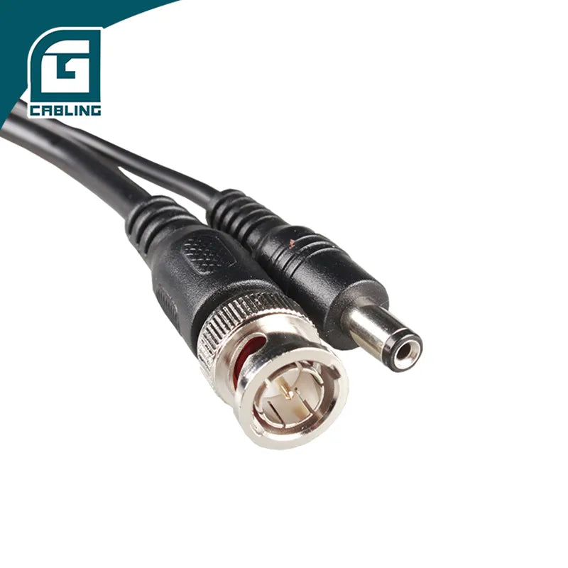 Female to Male RG59 Cable with BNC Male to Male and with DC Cable
