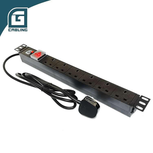 Gcabling 6 way power distribution unit data center rack power distribution unit UK socket 6-Port - Gcabling