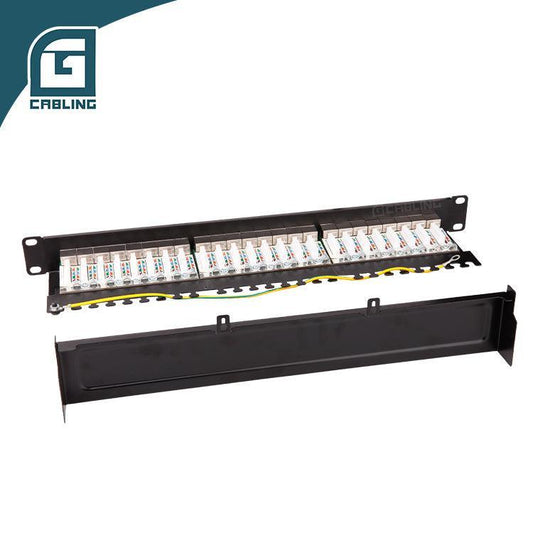 Gcabling Cat 6a patch panel 24 port 19″ Dual Shielded ethernet patch panel - Gcabling
