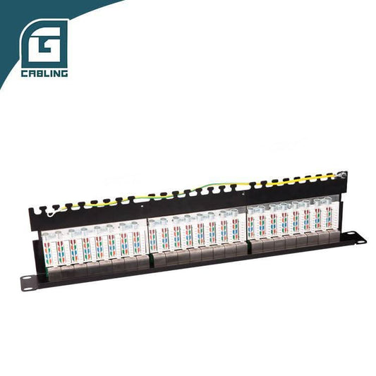 Gcabling Cat 6a patch panel 24 port 19″ Dual Shielded ethernet patch panel - Gcabling